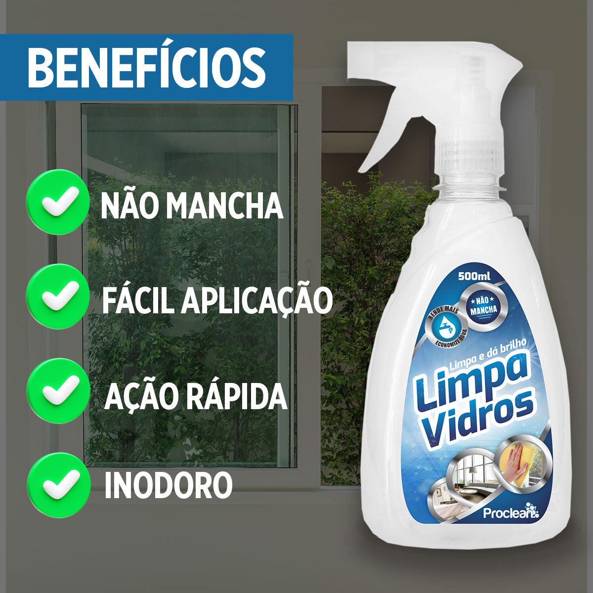 LIMPA VIDROS 500ML LIMPA FACIL