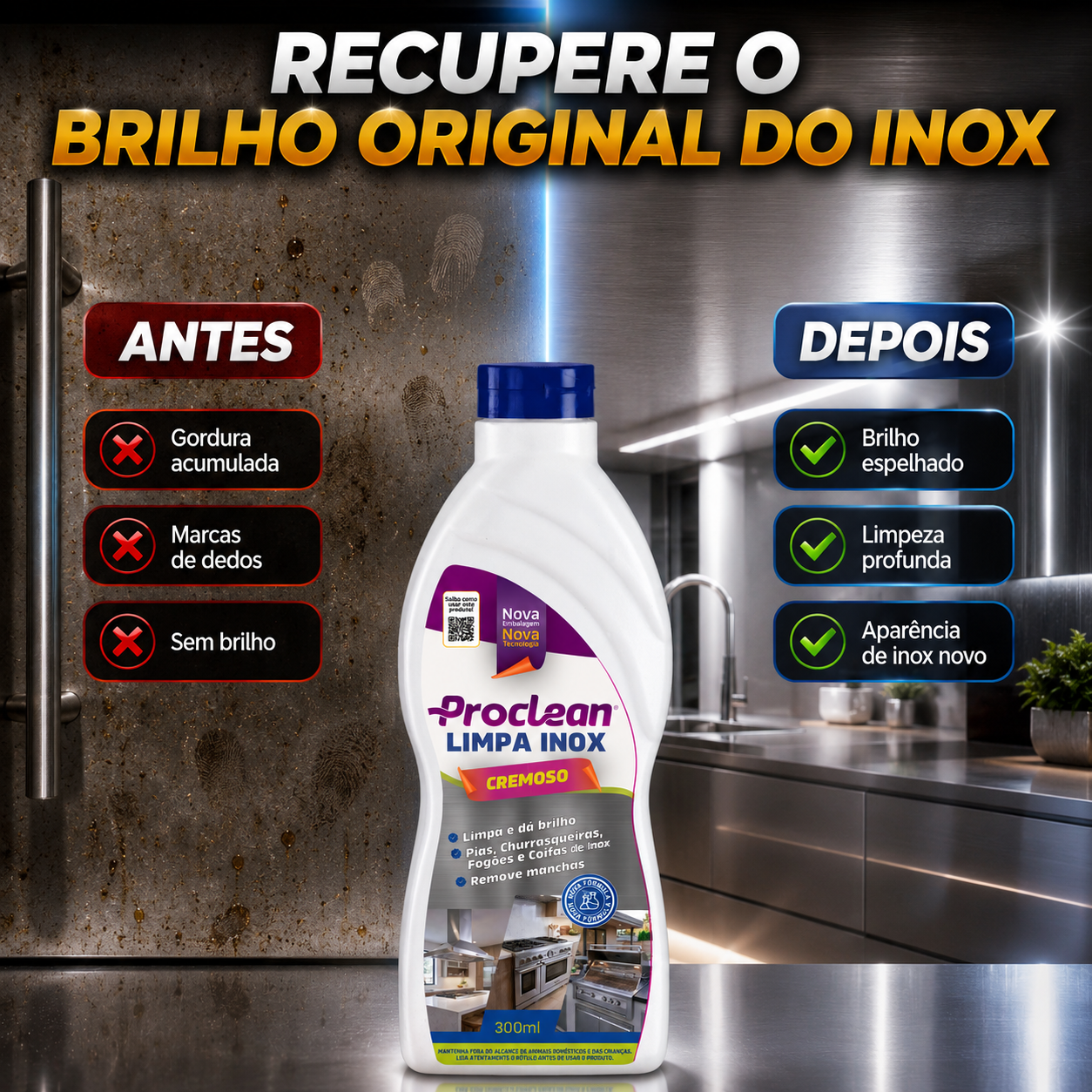 Limpa Inox Cremoso 300ml