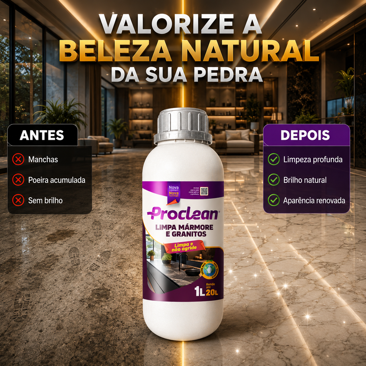Limpa Mármore e Granito 1L