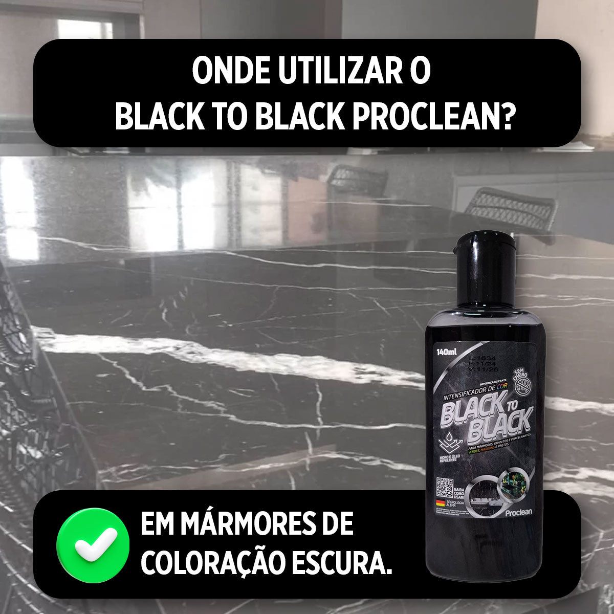 ATIVADOR DE COR GRANITO E MÁRMORE PRETO 140ML