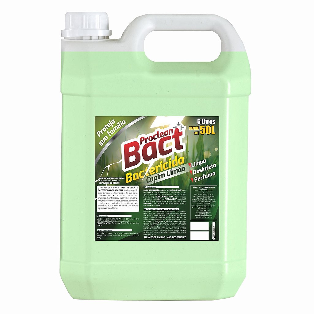DESINFETANTE BACTERECIDA 5L CAPIM LIMÃO