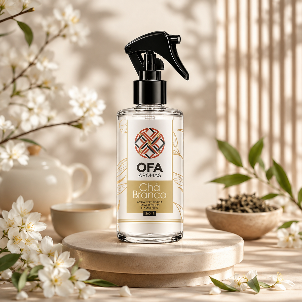 Água Perfumada Para Ambientes OFA Chá Branco 260ml