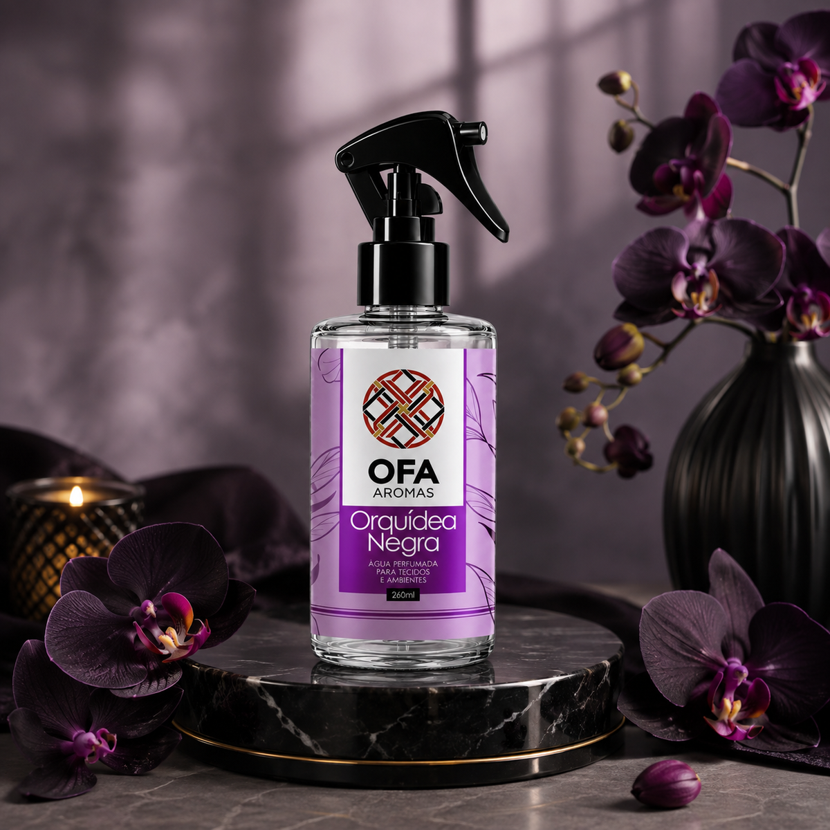 Água Perfumada Para Ambientes OFA Orquídea Negra 260ml