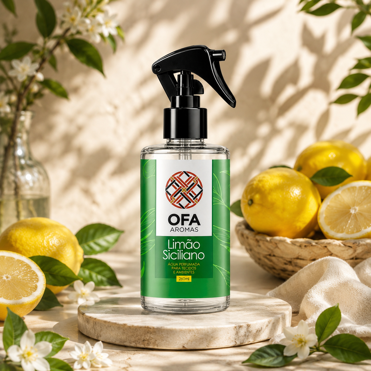 Água Perfumada Para Ambientes OFA Limão Siciliano 260ml
