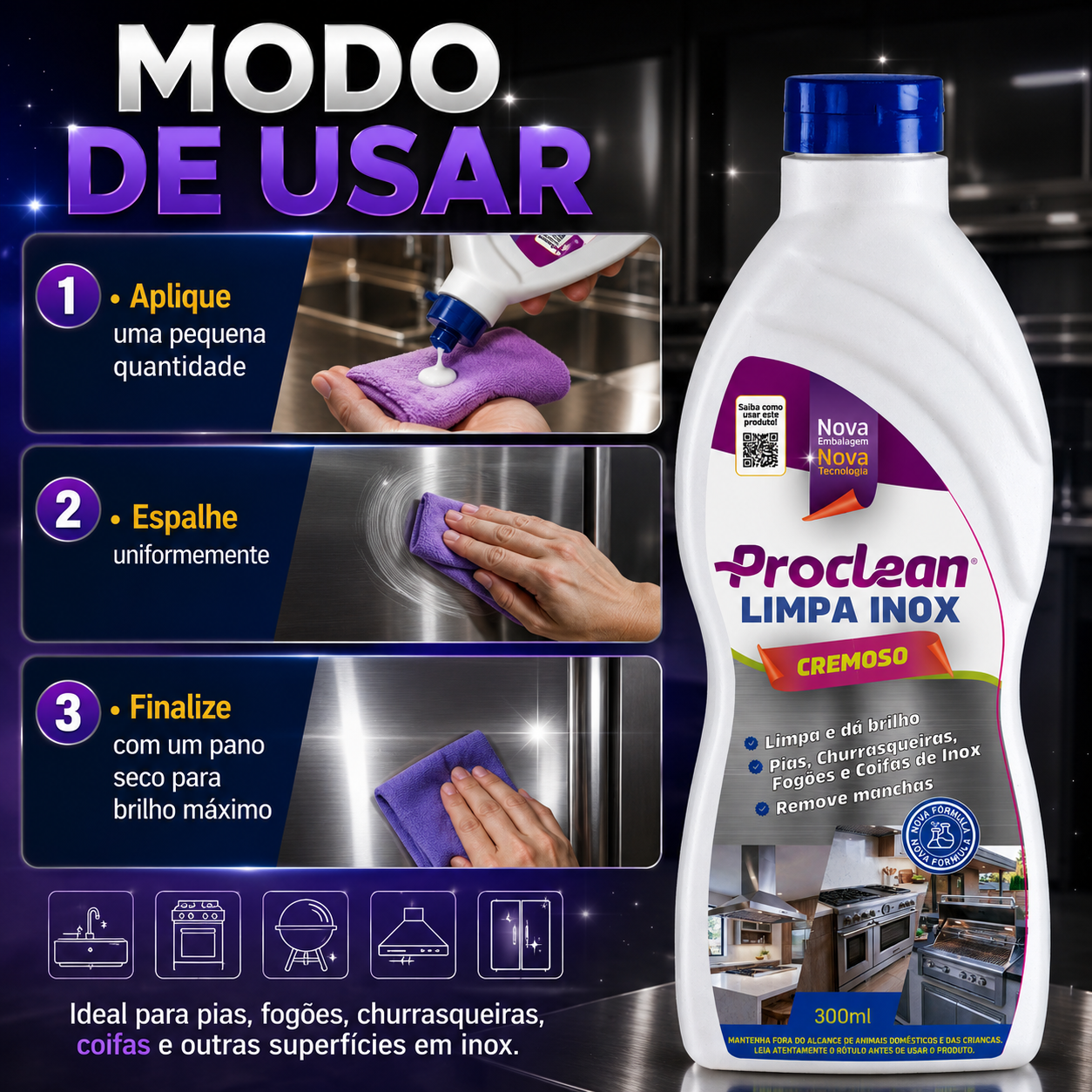 Limpa Inox Cremoso 300ml