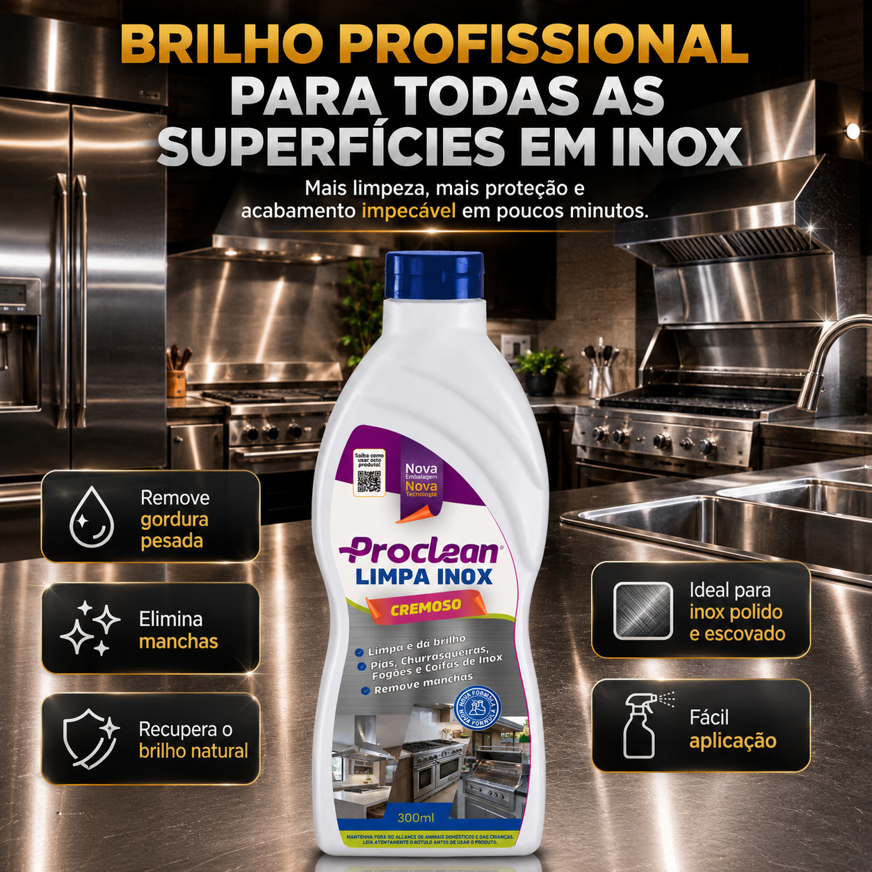 Limpa Inox Cremoso 300ml