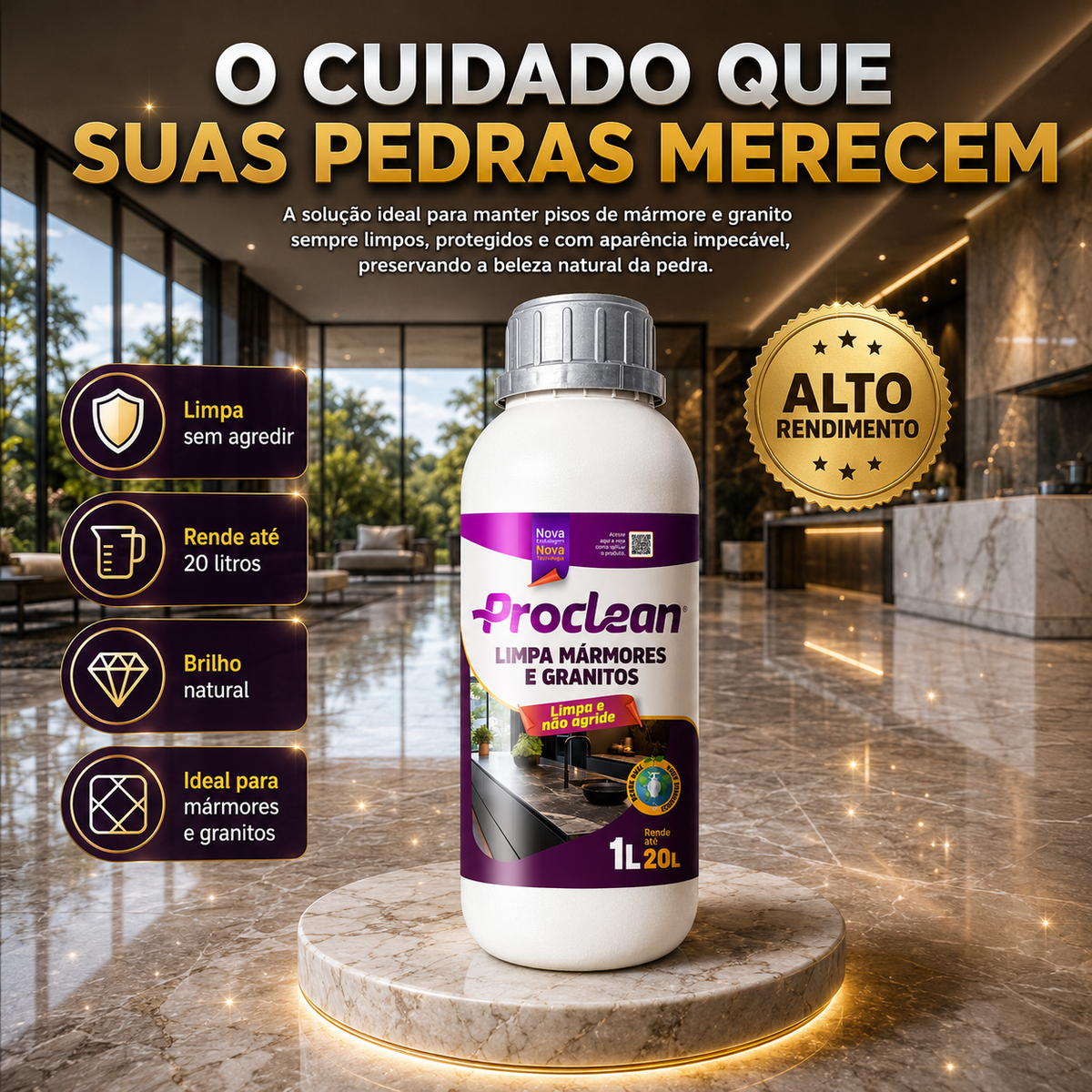 Limpa Mármore e Granito 1L